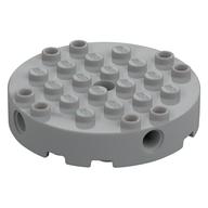 Brick Round 6 x 6 with 4 Side Pin Holes and Center Hole (Light Bluish Gray)