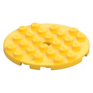 Plate Round 6 x 6 with Hole (Yellow)