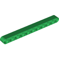 Technic Beam 1 x 11 Thick (Green)