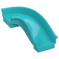 Duplo Playground Slide Curved Right 90° (Medium Azure)