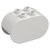 Duplo Brick 2 x 4 x 2 Rounded Ends (White)