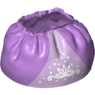 Duplo Skirt Satin with Swirling Floral Design and Stardust on Lavender Underskirt Print (Rapunzel) (Medium Lavender)