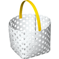 Duplo Bag with Yellow Handle (White)