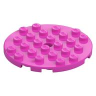 Plate Round 6 x 6 with Hole (Dark Pink)