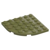 Plate Round Corner 6 x 6 (Olive Green)