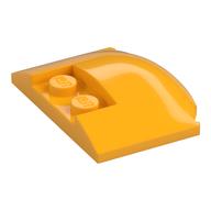 Brick Round 3 x 4 x 2/3 Triple Curved with 2 Sunk Studs (Bright Light Orange)