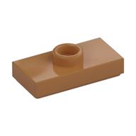 Plate Special 1 x 2 with 1 Stud with Groove and Inside Stud Holder (Jumper) (Medium Nougat)