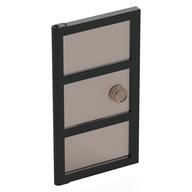 Door 1 x 4 x 6 with 3 Panes and Stud Handle with Trans-Brown Glass (Black)