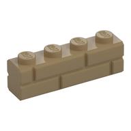 Brick Special 1 x 4 with Masonry Brick Profile (Dark Tan)