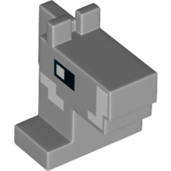 Animal Body Part, Horse Head 1 x 2 with Very Light Bluish Gray Nose Print (Light Bluish Gray)