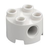 Brick Round 2 x 2, Pin Holes (White)
