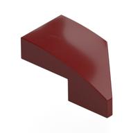 Brick Wedged, Curved 2 x 1 with Stud Notch Left (Dark Red)