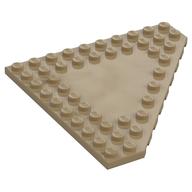 Wedge Plate 10 x 10 Cut Corner [No Centre Studs] (Dark Tan)
