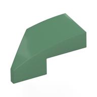 Brick Wedged, Curved 2 x 1 with Stud Notch Right (Sand Green)