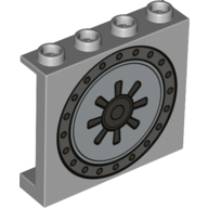 Panel 1 x 4 x 3 with Safe Door Print (Light Bluish Gray)