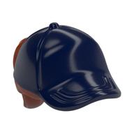 Hair and Hat / Cap, Ponytail Dark Orange Print (Dark Blue)