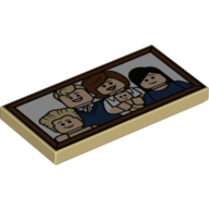 Tile 2 x 4 with Family Portrait Print (Tan)