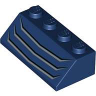 Brick Sloped 45° 2 x 4 with Car Grill Print (Dark Blue)