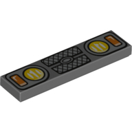 Tile 1 x 4 with Headlights, Grill Print (Dark Bluish Gray)