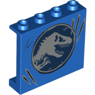 Panel 1 x 4 x 3 with Jurassic World Logo, Claw Marks Print (Blue)