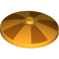 Dish 4 x 4 Inverted [Radar] with Orange Stripes (Parasol) (Bright Light Orange)