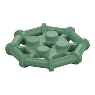 Plate Special 2 x 2 with Bar Frame Octagonal, Reinforced, Completely Round Studs (Sand Green)
