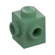 Brick Special 1 x 1 with Studs on 2 Adjacent Sides (Sand Green)