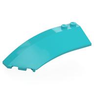 Brick Wedged, Curved 8 x 3 x 2 Open Left (Medium Azure)