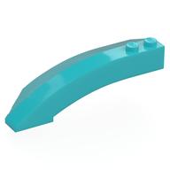 Brick Wedged, Curved 8 x 3 x 2 Open Right (Medium Azure)