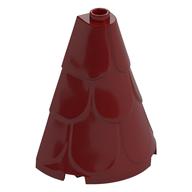 Tower Roof 2 x 4 x 4 Half Cone Shaped with Roof Tiles (Dark Red)