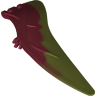 Animal Body Part, Dinosaur, Pteranodon Wing, Left with Marbled Olive Green Edge (Dark Red)