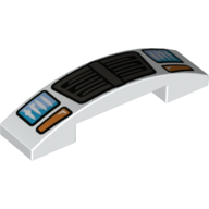 Brick Curved 4 x 1 Double, No Studs with Car Front, Bumper, Headlights, Grill (White)