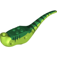 Animal Body Part, Dinosaur, Raptor Body with Dark Green Stripes (Lime)