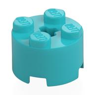 Brick Round 2 x 2 with Axle Hole (Medium Azure)