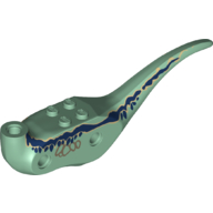 Animal Body Part, Dinosaur, Raptor Body with Blue Lines and Spots (Sand Green)