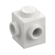 Brick Special 1 x 1 with Studs on 2 Adjacent Sides (White)