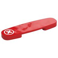 Duplo Train Action Plate with White Cross in Circle Print, Stop Action (Red)