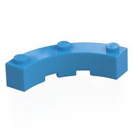 Brick Round Corner 4 x 4 Macaroni Wide with 3 Studs (Dark Azure)