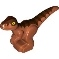 Animal, Dinosaur, Raptor, Baby with Dark Brown, Reddish Brown Stripes (Dark Orange)