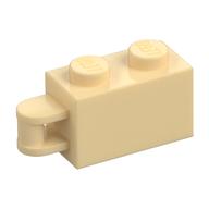 Brick Special 1 x 2 with Vertical Closed Handle on Edge (Tan)