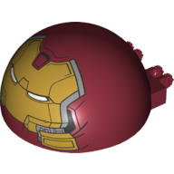 Windscreen 6 x 6 x 3 Canopy Half Sphere with Dual 2 Fingers with Hulk Buster Face / Mask Print (Dark Red)