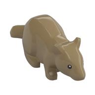 Animal, Rodent, Rat / Mouse with Black Eyes Print (Dark Tan)
