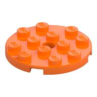 Plate Round 4 x 4 with Pin Hole (Orange)