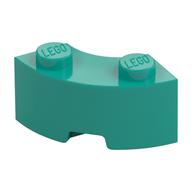 Brick Round Corner 2 x 2 Macaroni with Stud Notch and Reinforced Underside [New Style] (Dark Turquoise)