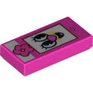 Tile 1 x 2 with Smart Phone with Clown Face Print (Dark Pink)