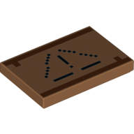Tile 2 x 3 with Pixelated Black Dots, Reddish Brown Lines Print (Medium Nougat)