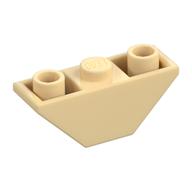 Brick Sloped Inverted 45° 3 x 1 Double with 2 Blocked Open Studs (Tan)