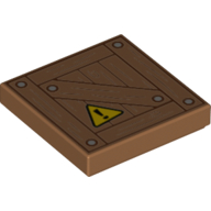 Tile 2 x 2 with Crate Warning Sign Print (Medium Nougat)