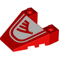 Brick Wedged, Sloped 4 x 4 Taper, with Stud Notches with Airline Wings Logo (Red)