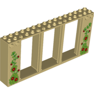 Frame 2 x 16 x 6 with Knobs with Plants/Veins Print (Tan)